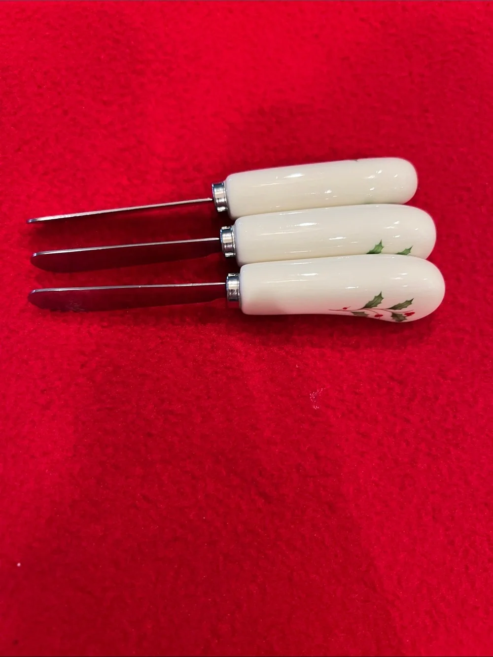 Lenox Holiday Cheese Spreaders, Classic Pattern  - Set of 3